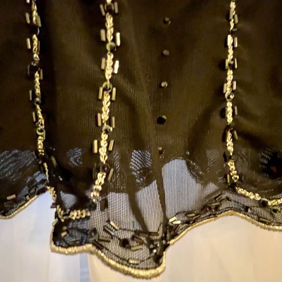 Sparkle and shine in Silver Beaded Black Skirt, Sz 10, Side Zip, Vintage EXPRESS - Picture 6 of 16